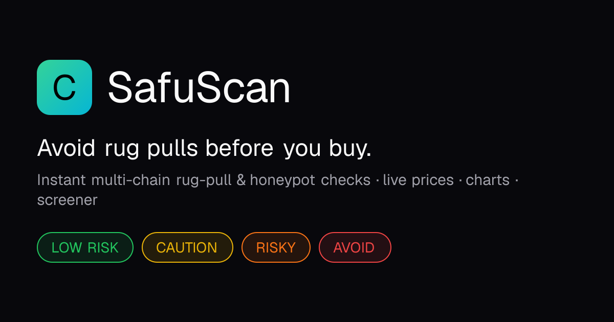 Rug Pull Checker & Honeypot Scanner for Crypto Tokens